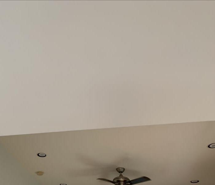 Ceiling with no soot and smoke after. 