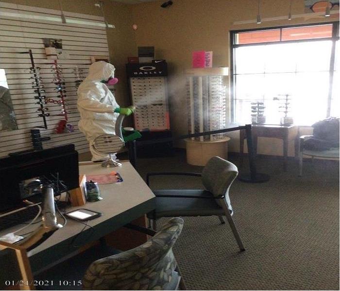 SERVPRO Crew Fogging eye glass store